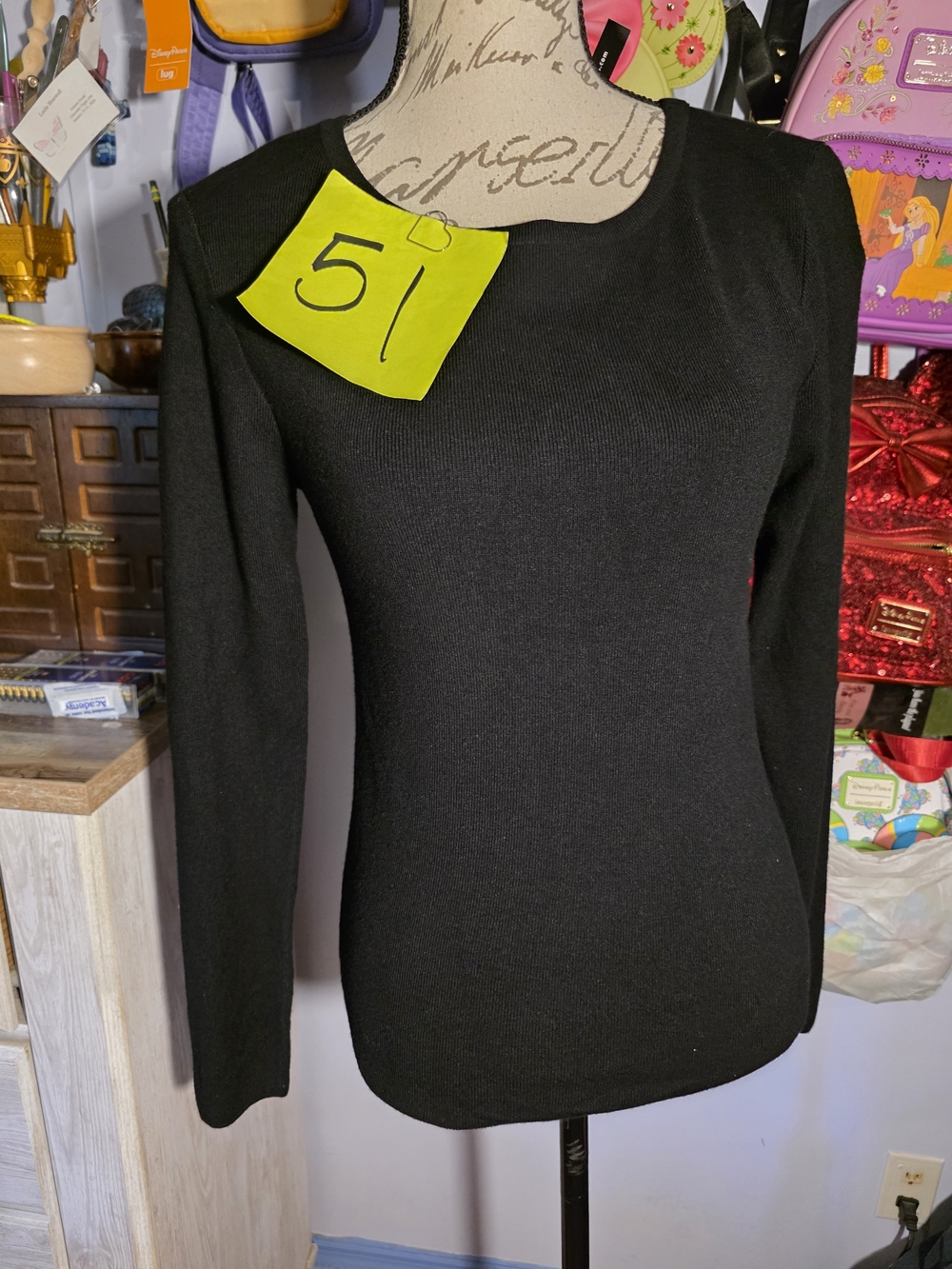 Grace Elements Black Knit Top NWT Size Large Black